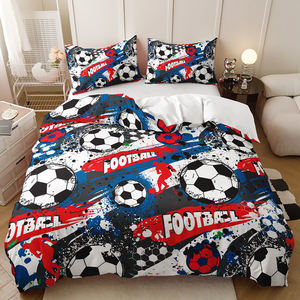 Soccer <strong>Football</strong> 3D Print Polyester Duvet Cover Set Sports Theme Bedroom Hotel Decor Customized Color Team Fan Gift Set Matching - Product Image 1