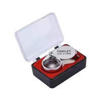 10X Optical Metal Magnifying Glass Folding Handheld Jewellery Loupe with 21mm Lens A5 Size-Gift for Jeweler
