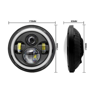 Nuevos Faros Modificados para Vehículos Todoterreno para Wrangler, Ojos <span class=keywords><strong>de</strong></span> Ángel RGB <span class=keywords><strong>de</strong></span> 7 Pulgadas, 4 Lentes, Apertura Deslumbrante, Luces <span class=keywords><strong>de</strong></span> Circulación Diurna - Product Image 3