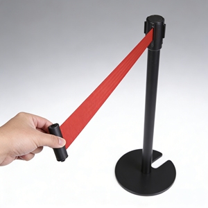 Poteau de signalisation en U avec base en fonte et poteau en acier inoxydable pour le contrôle des foules et <span class=keywords><strong>la</strong></span> gestion des files d'attente - Product Image 1