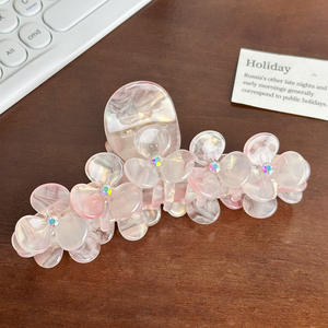 Pinza de pelo de acetato de flores de fábrica, pinza de garra personalizada, accesorio para el cabello personalizado para decoración del cabello - Product Image 5