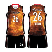 Uniformes de volley-ball pour hommes et femmes, uniformes d'équipe de volley-ball imprimés à motif de flamme personnalisé