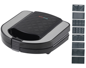 2 rebanadas desmontable intercambiable 8 en 1 Placa tuerca Arepa Donut Panini Press Grill 750W DIY tostadas Waffle Sandwich Maker - Product Image 2