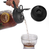 Grote Capaciteit Luchtdichte Glazen Container Fruit Thee Karaf Glazen Pot 32Oz 64Oz Mason Pot Water Pitcher Met Pp Dop
