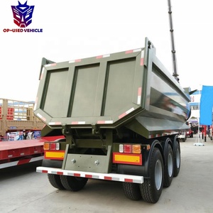 Semi-<span class=keywords><strong>remorque</strong></span> à benne hydraulique à 6 essieux de 60 mètres cubes, <span class=keywords><strong>remorque</strong></span> à benne arrière en forme de U, fabriquée en acier - Product Image 3