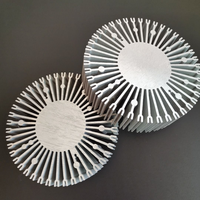 Dissipateur thermique en alliage d'aluminium 6063 extrudé, anodisé, profil de dissipateur thermique LED, radiateur en forme de tournesol avec usinage CNC par perçage et découpe