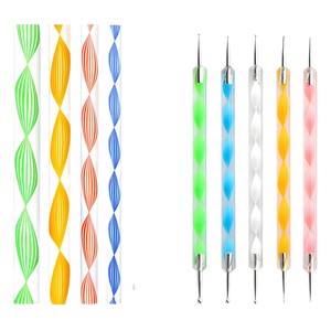 Kit <span class=keywords><strong>d</strong></span>'outils pour pâte polymère transfrontalier de 13 pièces, avec motifs en spirale, en plastique et acrylique, pour nail art, et stylo à points double tête - Product Image 5