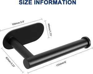 Porte-papier toilette <span class=keywords><strong>noir</strong></span> et or, support mural multifonctionnel pour salle de bain, support pour téléphone, étagère pour rouleau de serviette, accessoires - Product Image 5