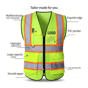 الواصلين الجدد وضوح عالية لأعمال البناء والأمن المروري عاكس ملابس سترة إشارات عاكسة للجميع - Product Image 5