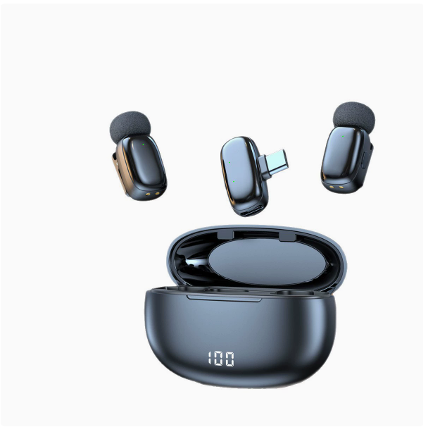 L08 Digital Display Wireless Lavalier Microphone, Professional Noise Cancelling Microphone with Long Battery Life
