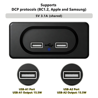 Cargador USB para Auto de 12/24v, el Mejor Cargador para Vehículo con Montaje Empotrado, Salida USB A de 5V 3.1A, Toma de Corriente USB para Carritos de Golf