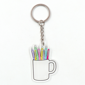 MD134KH1269 1 pieza Nuevo producto CN Teacher Coffee Mug Teach Pen TRENDY Teacher's Day Gift Llavero acrílico impreso - Product Image 1