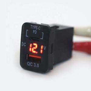 Кабель с разъемом типа C <span class=keywords><strong>USB</strong></span> порт зарядное устройство гнездо расширения 12V 24V DC 2.1A QC 3,0 Автомобильное зарядное устройство <span class=keywords><strong>USB</strong></span> розетка с Доставка производится в течение 5-30V Вольтметр Контактный Терминалы - Product Image 6