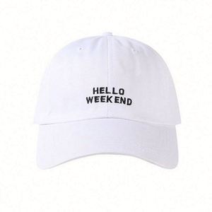 หมวกแก๊ปปักลาย Hello Weekend สีเบจ สำหรับฤดูร้อน ขายส่ง หมวกเบสบอลแบบ unisex สั่งทำได้ สำหรับผู้หญิง - Product Image 5