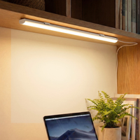 Barre lumineuse LED magnétique, lampe de lecture à intensité réglable USB pour la protection des yeux, à coller sur le mur, pour dortoir, cuisine, placard