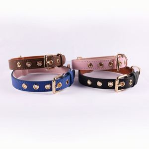 Collier pour chien en cuir PU de couleur unie, réglable, pour la promenade quotidienne, robuste, imperméable, classique, pour animaux de compagnie - Product Image 6
