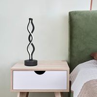 Lámpara de mesa LED de diseño en espiral, enchufe USB con luz regulable de 3 colores para escritorio de oficina, mesita de noche de dormitorio