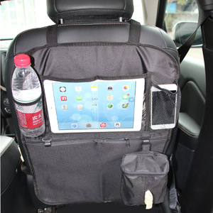 Car Seat Back Organizer Black Oxford Cloth 4-7 Pockets With <b>Tablet</b> <b>Holder</b> For Car Interior Storage - Product Image 1