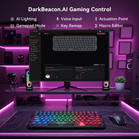 Teclado Gaming USB-C Flux 84 AI con Software, Interruptores Magnéticos Mecánicos con Cable, 84 Teclas, Gasket, RGB, 8000Hz, Rapid Trigger, SOCD, Snap Tap
