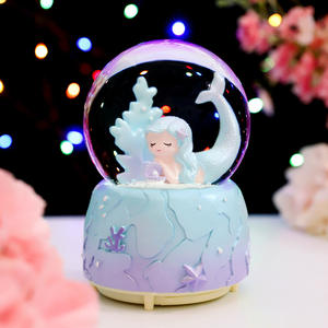 Bola de cristal de sirena del océano, caja de música de princesa con burbujas de ensueño para niñas, bola de agua, copo de nieve luminoso, regalo para estudiantes - Product Image 1