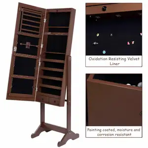 ювелирные изделия шкаф деревянный ящик для хранения Suppliers-Полная длина шкафа с замком античный шкаф для ювелирных изделий