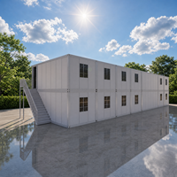 Profitez d'une longue durée de vie avec notre maison modulaire préfabriquée à deux étages à assemblage rapide, idéale pour un bureau temporaire ou une résidence.