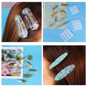 Vente en gros DIY pince à cheveux époxy moule en silicone épingle à cheveux pendentif boucles d'oreilles moules - Product Image 3