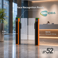 Barrière à portes battantes ZENIDEA SG91, prête pour la reconnaissance faciale, ouverture rapide en 0,6s, entraînement servo fluide, acier inoxydable 304