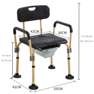 Silla de Ducha de Altura Ajustable - Marco de Acero Inoxidable y Aluminio, Asiento de Seguridad para Baño Antideslizante y Resistente - Product Image 2