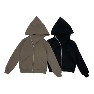 Dark style hoodie jacket with zipper for unisex size warm children's jacket hooded kids windbreaker jacket