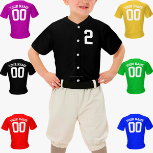 Maillot de baseball personnalisé imprimé avec nom et couleur Style court cadeau parfait pour enfants adultes maillot de sport à séchage rapide - Product Image 1