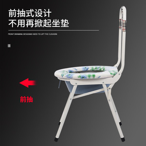 Folding <b>Commode</b> Chair With Built In Toilet Aluminum Alloy <b>Portable</b> Bathroom Safety Equipment For Home Use - Product Image 2