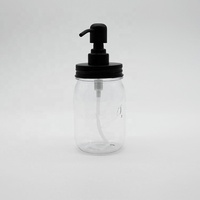 Bouchon de pompe en acier inoxydable noir de 500ml en verre de qualité commerciale pour bouteille de pompe à lotion liquide de savon
