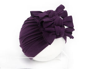 Bambini <span class=keywords><strong>3</strong></span> nodi cappelli turbante autunno e inverno nuove pieghe in tessuto morbido a maglia fiocco cappelli indiani cappellino per bambini all'ingrosso - Product Image 2