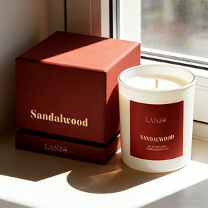 Bougie d'aromathérapie personnalisée LANJO 2026, pot en verre rond, cire de soja, parfum frais, coffret cadeau pour la fête des mères, Chine - Product Image 6