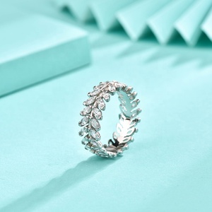 <span class=keywords><strong>GR51</strong></span> Bague de déclaration d'éternité pour femmes Bague de cocktail en argent sterling Coupe marquise Zircon cubique Pierre Blé CZ Bijoux Bagues fines - Product Image 3