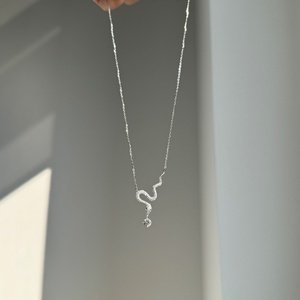 Fine <strong>Boho</strong> Jewelry Dainty Moissanite Snake Pendant <strong>Necklace</strong> for Women 925 Sterling Silver Snake Charm <strong>Necklace</strong> - Product Image 4