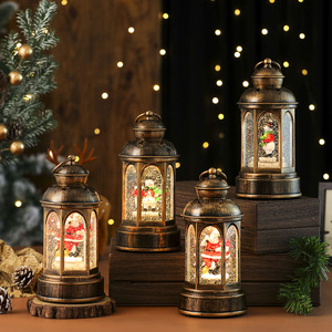 Christmas decorations, Santa Claus, glowing music box, large <b>oil</b> lamp, Christmas <b>lantern</b>, gifts, bar tabletop ornaments - Product Image 4