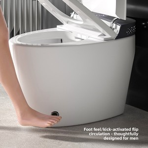WC in Ceramica a Forma <span class=keywords><strong>di</strong></span> Uovo Intelligente con Tecnologia Avanzata, Pulsante <span class=keywords><strong>di</strong></span> Controllo Rotante, Cintura Riscaldante, Telecomando e Asciugatura ad Aria Calda - Product Image 4