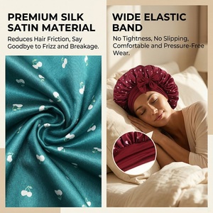 <span class=keywords><strong>Bonnet</strong></span> de nuit <span class=keywords><strong>en</strong></span> <span class=keywords><strong>satin</strong></span> double couche tie-dye pour femme, doux et réversible, avec lien, collection 2026 - Product Image 4