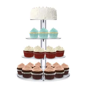 Fournitures de fête, gâteau, Dessert, fête de mariage, Cupcake, cristal, ensemble de supports à gâteaux acryliques, 3 4 5 6 7 niveaux