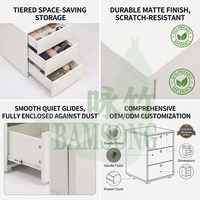 Meuble de rangement vertical à 3 tiroirs blanc mat, autoportant, pour bureau sous le bureau, petite table de chevet, commode de chevet