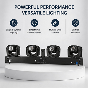 Projecteur de scène à tête mobile 4x32W 4-en-1 RGBW, rotation sans fil, contrôle individuel, éclairage DJ tout-en-un pour fêtes, discothèques et scènes - Product Image 2