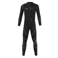 Combinaison de plongée DIVESTAR avec logo personnalisé, vente chaude, tissu néoprène 3 mm, manches longues, couture plate noire, fermeture éclair avant