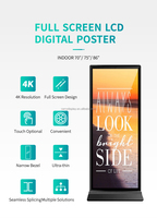 70 "75" 86 "plein écran Android pliable lecteur de publicité affiche kiosque écran tactile LCD support de sol affichage numérique
