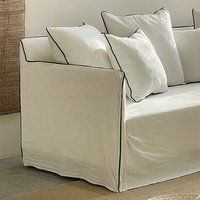 Canapé sectionnel inclinable en tissu de style nordique moderne populaire pour les petits espaces, blanc, trois places, meubles de maison, canapé de salon