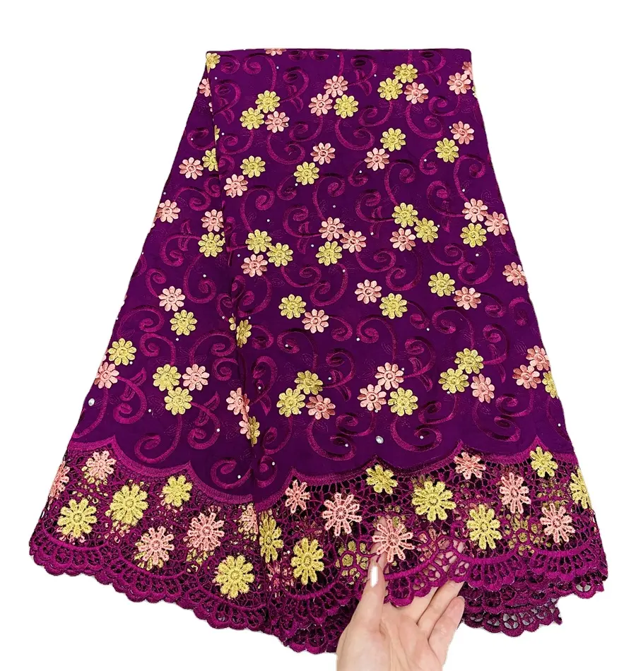 Новое поступление 2023, африканская швейцарская кружевная вуаль, сухая хлопковая ткань, швейцарские кружевные ткани для вечеринки