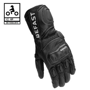 Befast TECNO RS CE Certificado Negro Guantes de Cuero Moto L - Product Image 1