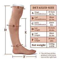 Prothèse de Jambe et Pied Artificiels en Silicone Haute Simulation Portables pour Couvrir les Cicatrices, Fête d'Halloween et Cosplayer