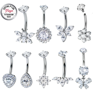 จิวเจาะสะดือไทเทเนียม ASTM F136 รุ่น G23 ประดับ<span class=keywords><strong>เพชร</strong></span>ซิคอนรูปหัวใจทรงหยดน้ำ ขายดี - Product Image 1